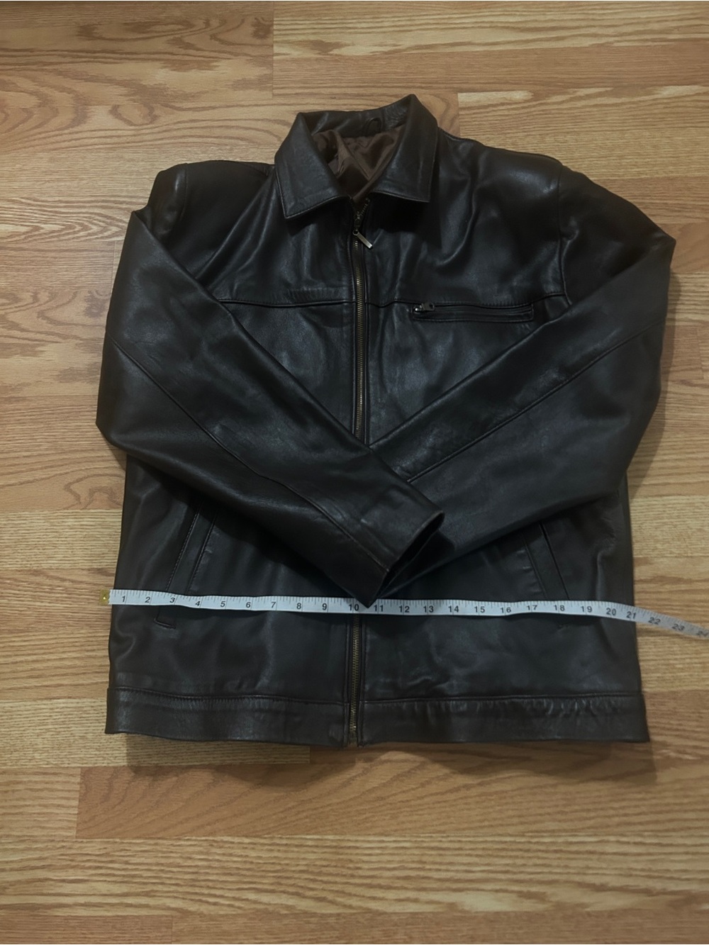Men's Classic Brown Leather Zip Jacket